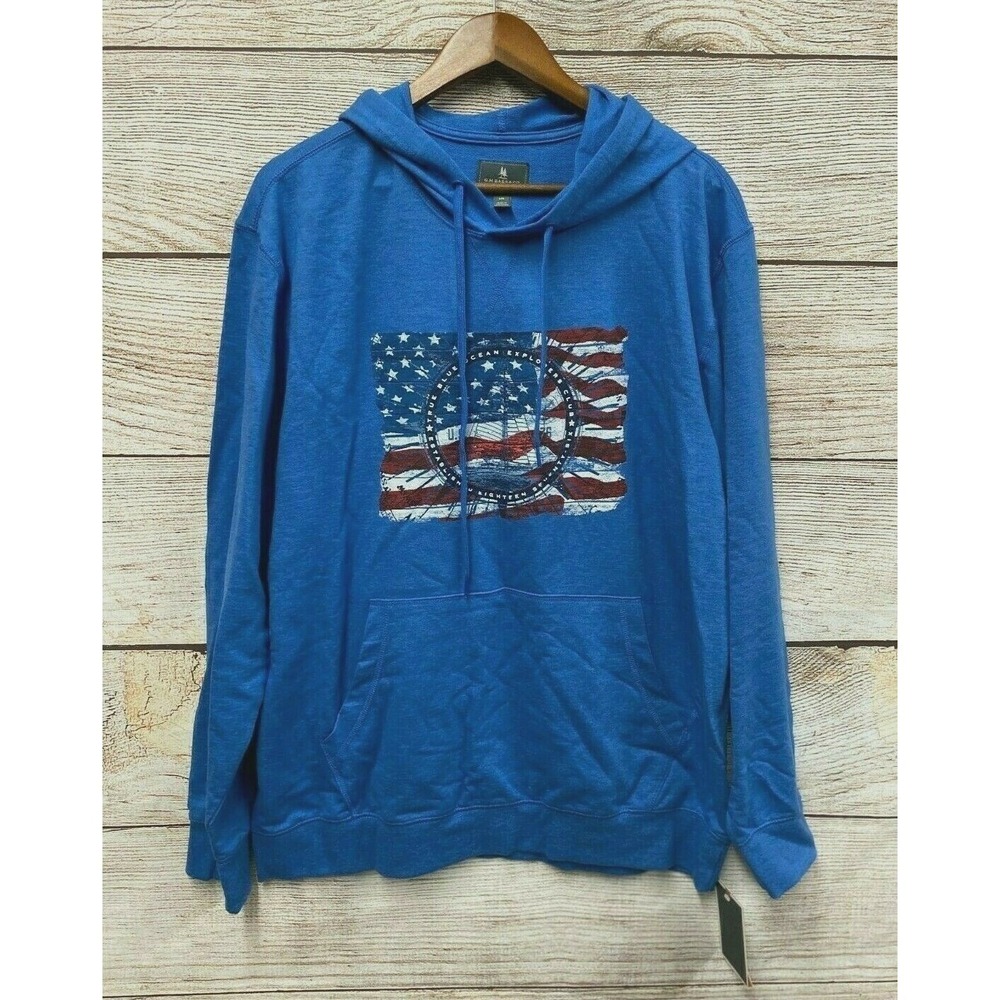 G.H. Bass Hoodie Sweatshirt‎ Mens Size Large Sailboat French Terry Hoodie New